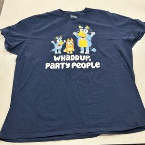 Bluey Whaddup Party People Graphic Shirt 3XL Bingo Dad Life Mom Disney
